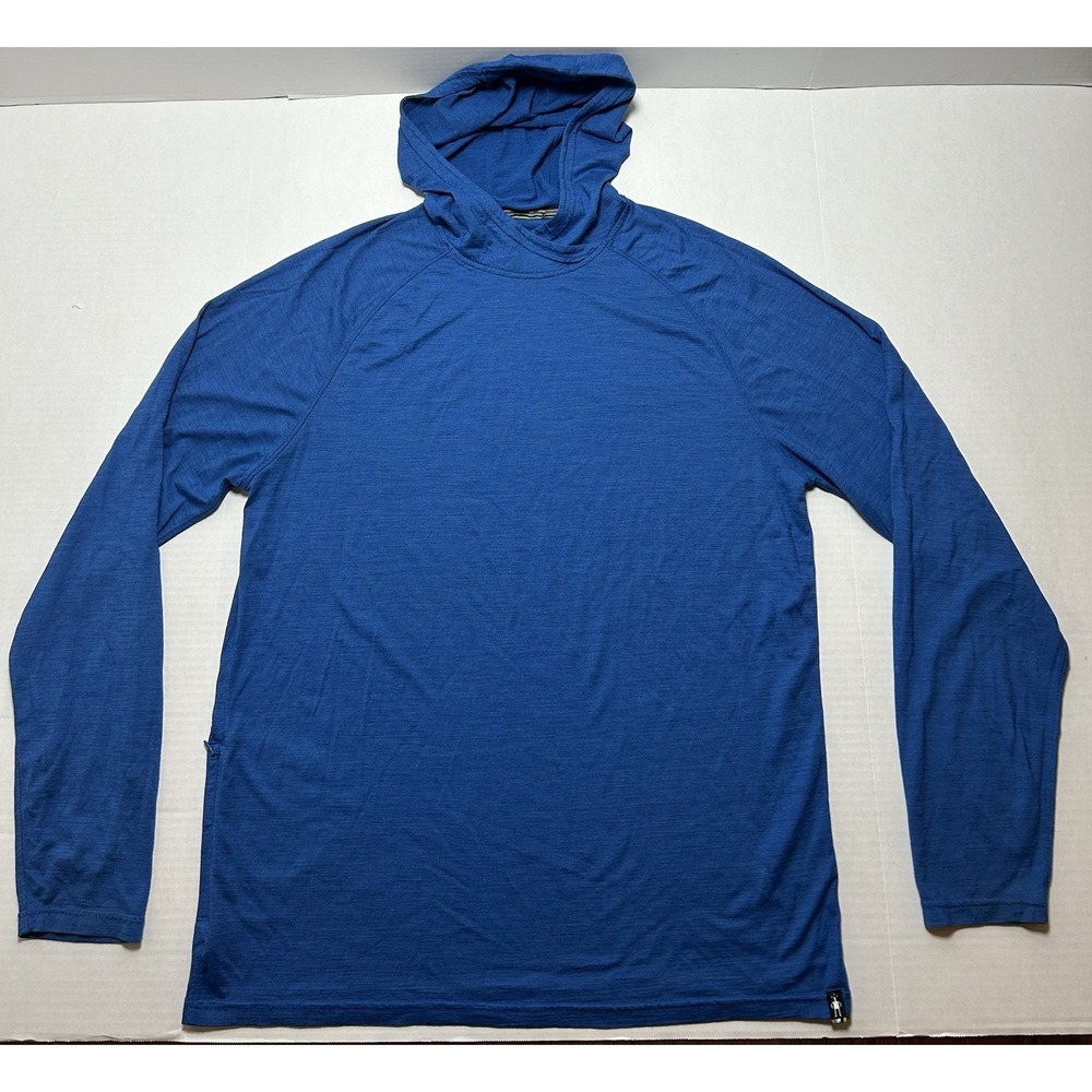Smartwool Merino Sport 150 Men's Merino Wool Pullover Hoodie Blue Size XL EUC